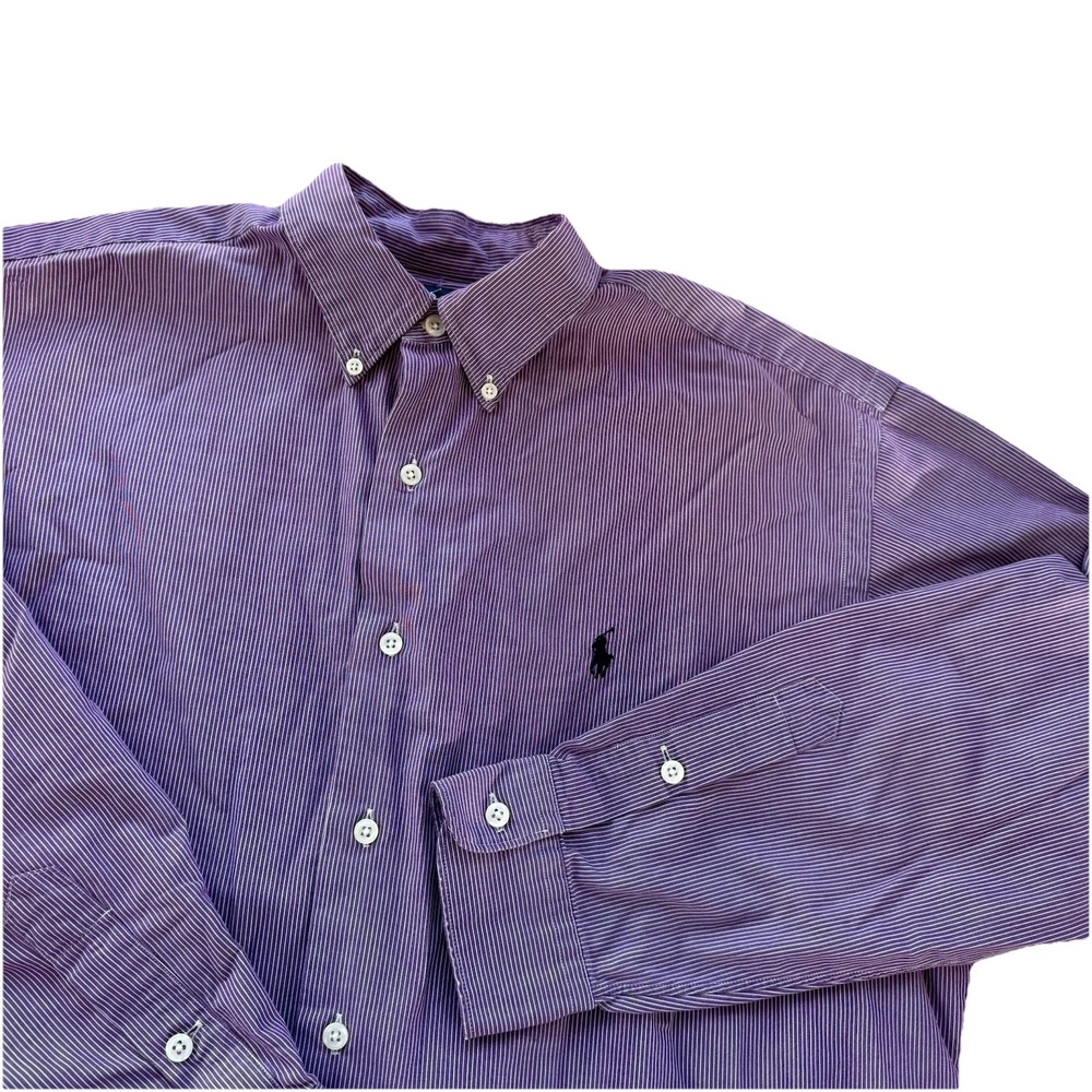 RALPH LAUREN MCMEEL Long Sleeve Striped Dress Shirt Men's‎ Size Large